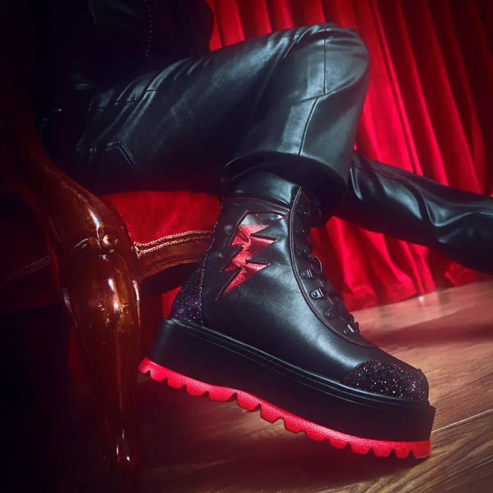 KOI® x The Rocky Horror Picture Show™ "Time Warp" Platform Combat Boots